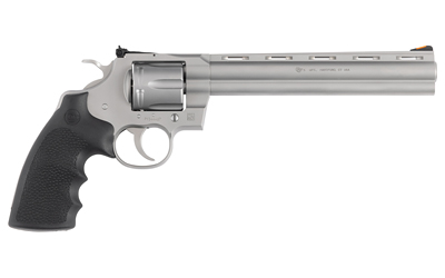 COLT MFG PYTHONSM8RTS PYTHON  357 MAG/38 SPECIAL 6 SHOT 8" BEAD BLASTED VENT RIB BARREL, CYLINDER & FRAME, BLACK RUBBER GRIP, EXPOSED HAMMER