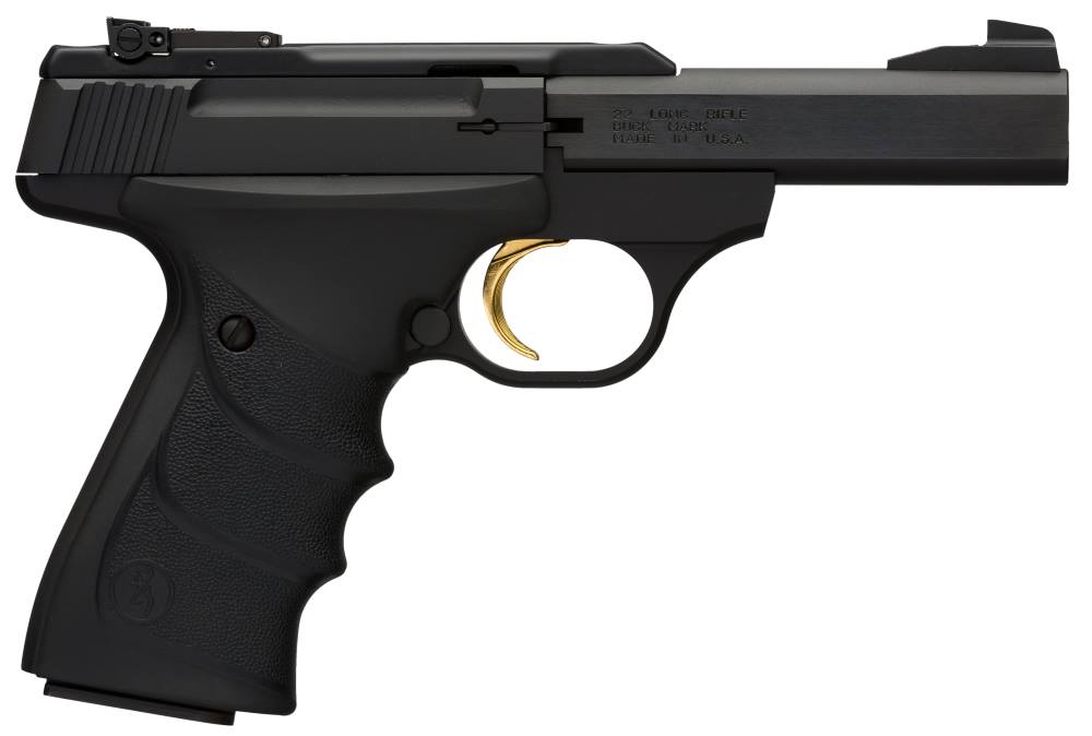 BROWNING 051408490 BUCK MARK STANDARD MICRO *CA COMPLIANT 22 LR 10+1 4" SLAB SIDE BARREL, MATTE BLACK SERRATED STEEL SLIDE & ALUMINUM FRAME, BLACK OVERMOLDED GRIPS