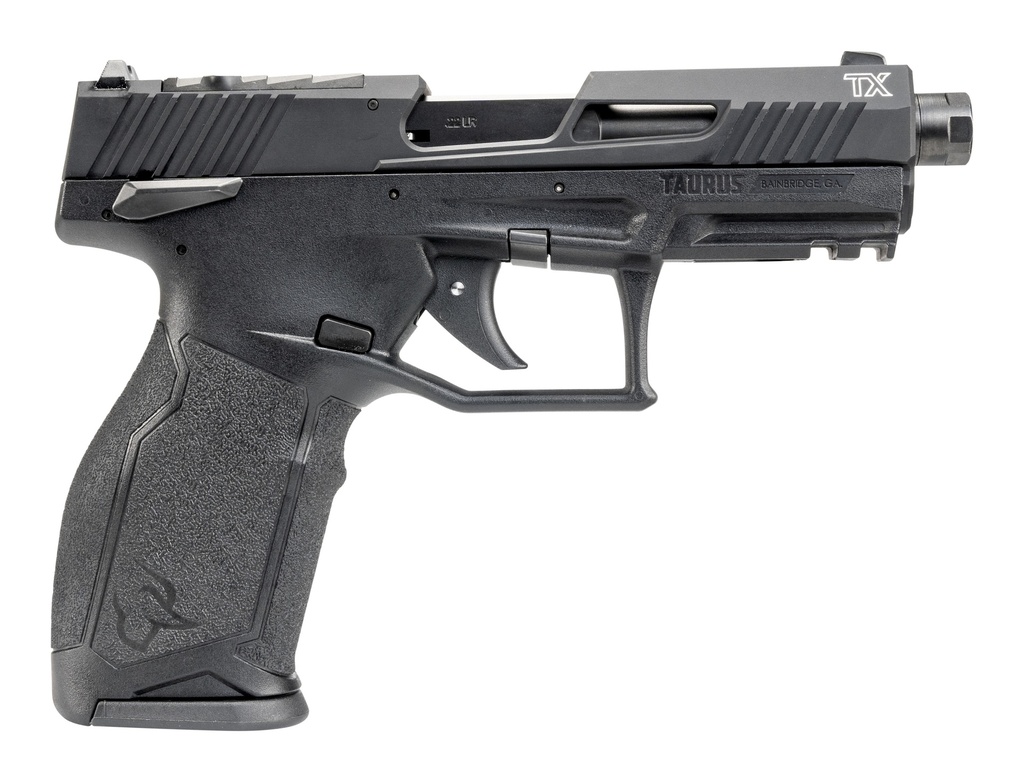 TAURUS 1-2TX22P141-10 TX22 T.O.R.O GEN 2 FULL SIZE FRAME 22 LR 10+1 4.10" MATTE BLACK THREADED BARREL, BLACK CERAKOTE OPTIC READY/SERRATED SLIDE, POLYMER FRAME W/PICATINNY RAIL, RIGHT HAND