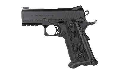 GIRSAN 395055 WITNESS2311  45 ACP 11+1 3.40" BLACK STEEL BARREL, BLACK SERRATED STEEL SLIDE, BLACK POLYMER FRAME W/BEAVERTAIL & PICATINNY RAIL, BLACK CHECKERED POLYMER GRIP, AMBIDEXTROUS