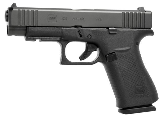 GLOCK UA4850201FR G48 GEN5 SLIM COMPACT 9MM LUGER 10+1 4.17" BLACK STEEL BARREL BLACK, NDLC FRONT RAIL/SERRATED SLIDE, BLACK POLYMER FRAME W/BEAVERTAIL, BLACK TEXTURED POLYMER GRIPS, USA MADE