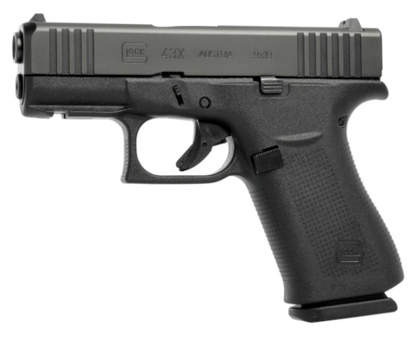 GLOCK UX4350201FR G43X  SUB-COMPACT FRAME 9MM LUGER 10+1 3.41" BLACK GMB BARREL, BLACK NDLC FRONT RAIL/SERRATED STEEL SLIDE, BLACK POLYMER FRAME W/BEAVERTAIL, BLACK TEXTURED GRIP, AMBIDEXTROUS