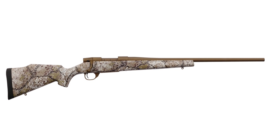 WEATHERBY VAP308NR2T VANGUARD BADLANDS 308 WIN 4+1 22"  BURNT BRONZE CERAKOTE #2 THREADED BARREL, DRILLED & TAPPED STEEL RECEIVER, BADLANDS APPROACH CAMO MONTE CARLO W/RAISED COMB SYNTHETIC STOCK