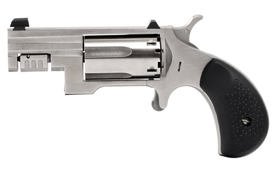 NORTH AMERICAN ARMS SNT SENTINEL  22 WMR 5 SHOT 1.42" MATTE STAINLESS STEEL BARREL, STAINLESS CYLINDER, MATTE STAINLESS STEEL FRAME, SLIP-ON RUBBER PEBBLE GRIP, EXPOSED HAMMER