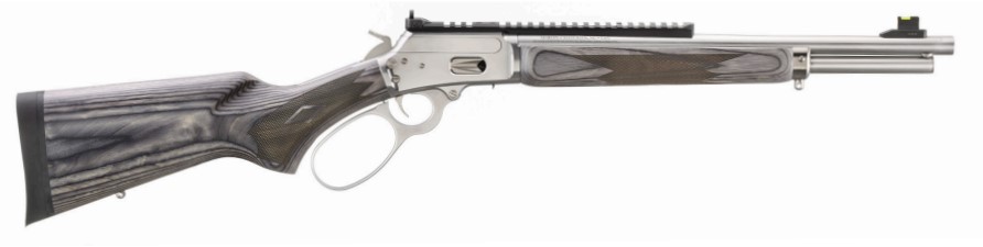 MARLIN 70433 1894 SBL 357 MAG 8+1 16.10" STAINLESS POLISHED THREADED BARREL& PICATINNY RAIL RECEIVER, FIXED GRAY LAMINATE STOCK