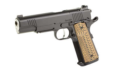DAN WESSON 01794 SPECIALIST  FULL SIZE FRAME 10MM AUTO 8+1 5" STAINLESS MATCH GRADE BARREL, BLACK DUTY OPTICS READY/SERRATED STEEL SLIDE, BLACK DUTY STEEL FRAME W/PICATINNY RAIL, BLACK/BROWN G10 GRIP