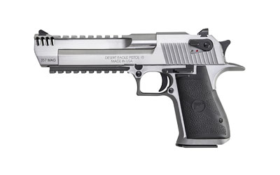 MAGNUM RESEARCH DE357SRMB DESERT EAGLE MARK XIX 357 MAG 9+1 6" STAINLESS STEEL BARREL, STAINLESS STEEL SERRATED SLIDE, STAINLESS STEEL FRAME W/BEAVERTAIL & PICATINNY RAIL, WEAVER TOP MOUNT