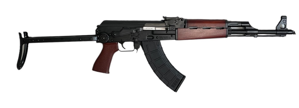 ZASTAVA ARMS USA ZR7762UFSR ZPAPM70  7.62X39MM 30+1 16.30" BLACK THREADED BARREL, BLACK 1.5MM BULGED TRUNNION RECEIVER, SERBIAN RED WOOD HANDGUARD, BLACK WOOD UNDERFOLDING STOCK, SERBIAN RED WOOD GRIP