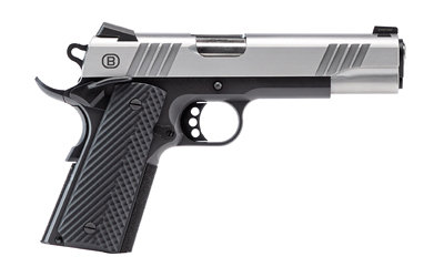 BERSA B19117050SBBK B1911  FULL SIZE FRAME 45 ACP 8+1 5" STAINLESS STEEL BARREL, STAINLESS SERRATED STEEL SLIDE, BLACK STAINLESS STEEL FRAME W/BEAVERTAIL, BLACK VZ GRIP, AMBIDEXTROUS