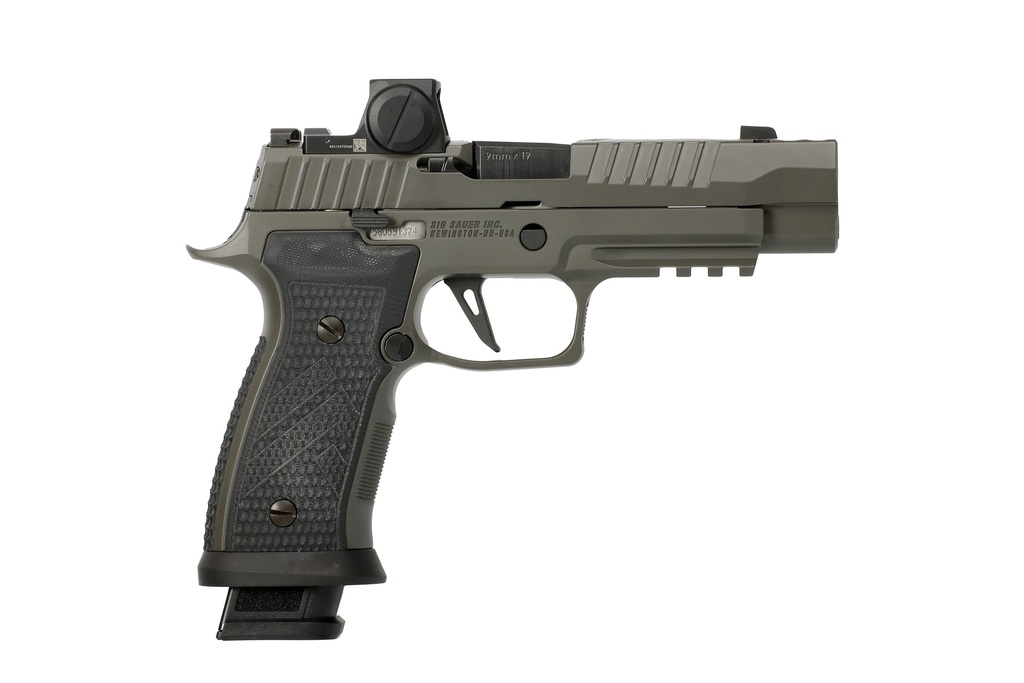 SIG SAUER 320AXGF9LEGIONRXX P320 AXG LEGION W/ROMEO-X FULL SIZE 9MM LUGER 10+1/21+1 3.90" LEGION GRAY CERAKOTE OPTIC READY/PORTED/SERRATED SLIDE, LEGION GRAY CERAKOTE POLYMER FRAME W/BEAVERTAIL & PICA