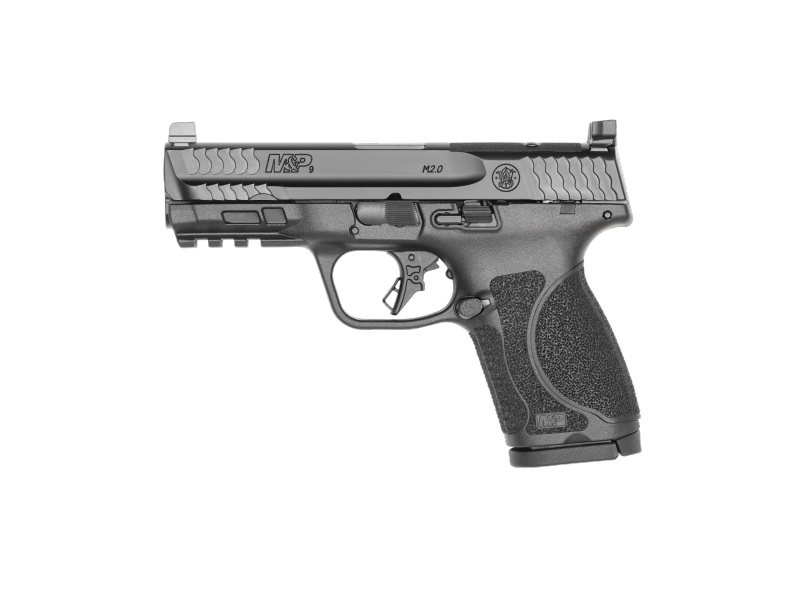 SMITH & WESSON 14099 M&P M2.0 *MA COMPLIANT COMPACT 9MM LUGER 10+1 4" BLACK ARMORNITE STAINLESS STEEL BARREL, BLACK CERAKOTE OPTIC CUT/SERRATED STAINLESS STEEL SLIDE & POLYMER FRAME W/PICATINNY RAIL