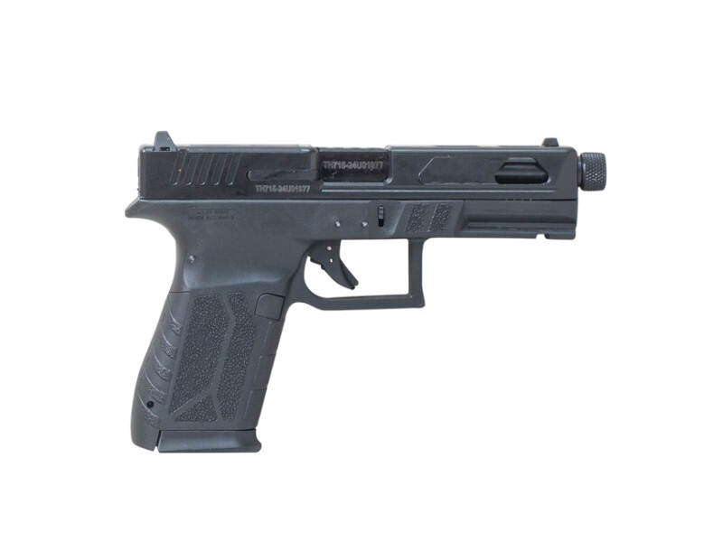 PUMA APM9MFSPBLK P9X19  COMPACT FRAME 9MM LUGER 15+1 4.50" BLACK THREADED BARREL, OPTICS READY/SERRATED STEEL SLIDE, BLACK POLYMER FRAME W/ACCESSORY RAIL, BLACK GRIP