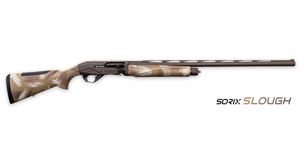 WEATHERBY XSL1228SMG SORIX  FULL SIZE 12 GAUGE SEMI-AUTO 3.50" 2+1 28" BURNT BRONZE CERAKOTE VENT RIB BARREL & DRILLED & TAPPED STEEL RECEIVER, SLOUGH CAMO SYNTHETIC STOCK W/ADJ SHIM, AMBIDEXTROUS