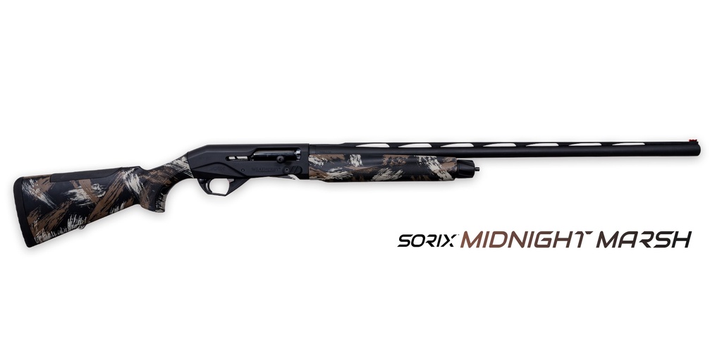 WEATHERBY XMM2028MAG SORIX  FULL SIZE 20 GAUGE SEMI-AUTO 3" 2+1 28" BLACK CERAKOTE VENT RIB BARREL & DRILLED & TAPPED STEEL RECEIVER, MIDNIGHT MARSH SYNTHETIC STOCK W/ADJ SHIM, AMBIDEXTROUS