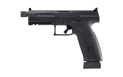 CZ-USA 91556 P-10 F  9MM LUGER 21+1 5.10" BLACK THREADED BARREL, BLACK NITRIDE STEEL OPTIC READY/SERRATED SLIDE, BLACK POLYMER FRAME W/PICATINNY RAIL, INTERCHANGEABLE BACKSTRAP GRIP, AMBIDEXTROUS
