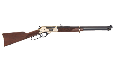 HENRY H024360BH SIDE GATE  FULL SIZE 360 BUCKHAMMER 5+1 20" BLUED STEEL BARREL, BRASS POLISHED DRILLED & TAPPED BRASS RECEIVER, FIXED AMERICAN WALNUT STOCK, RIGHT HAND