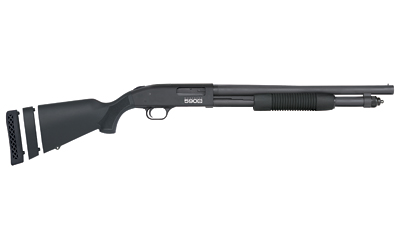 MOSSBERG 51607 590S  COMPACT 12 GAUGE PUMP 3" 5+1 18.50" MATTE BLUED STAINLESS STEEL BARREL, BLACK DRILLED & TAPPED RECEIVER, ADJ LOP BLACK SYNTHETIC STOCK