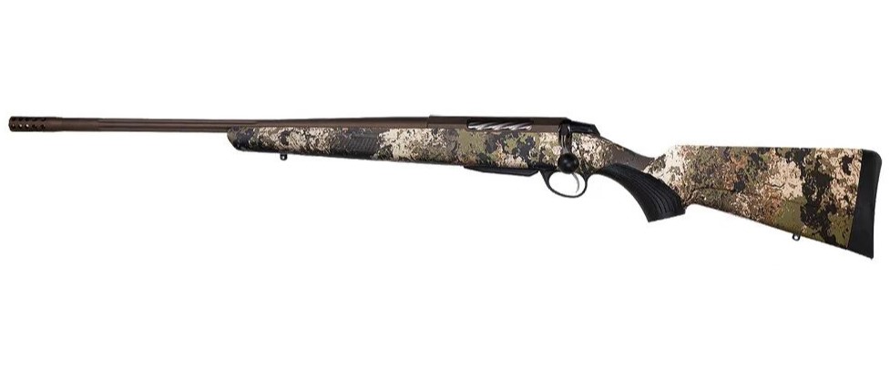TIKKA JRTXVW418R10 T3X LITE 270 WIN 3+1 22.40" FLUTED/THREADED, MIDNIGHT BRONZE CERAKOTE BARREL/REC, VEIL WIDELAND SYNTHETIC STOCK, INTERCHANGEABLE GRIP, MUZZLE BRAKE LEFT HAND