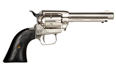 HERITAGE MFG RR22NI4BW ROUGH RIDER  22 LR 6 SHOT, 4.75" BLACK NITRIDE STEEL BARREL, BLACK NITRIDE ZINC ALLOY FRAME, BLACK CYLINDER, BLACK LAMINATE GRIP, MANUAL SAFETY, EXPOSED HAMMER