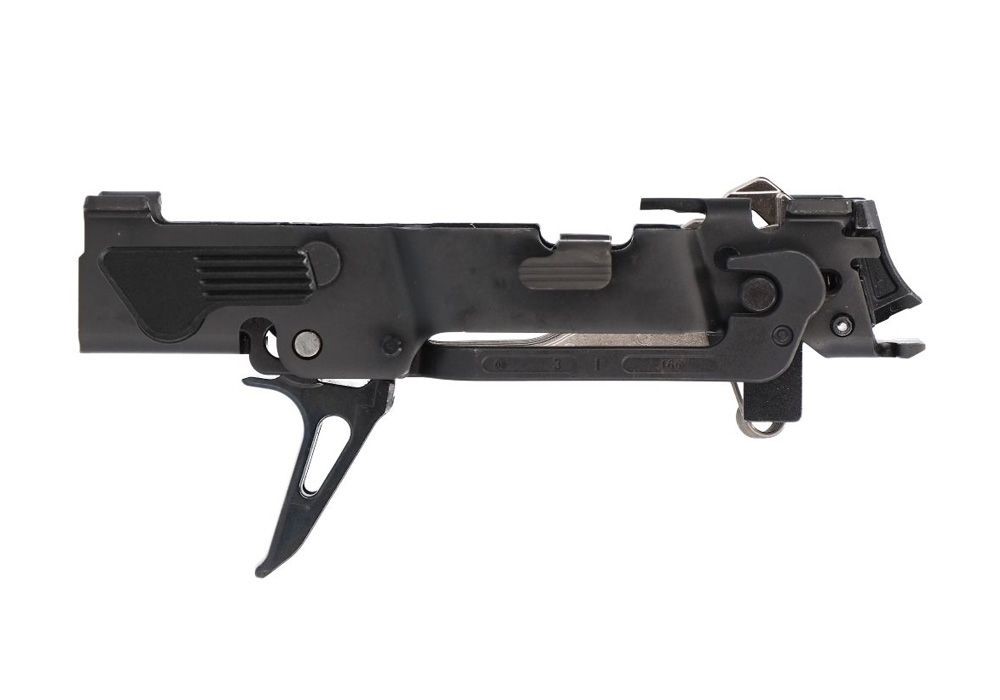 SIG SAUER 8900161 P320 CUSTOM WORKS FIRE CONTROL UNIT *FFL ITEM (FCU ONLY), 9MM LUGER/40 S&W/357 SIG, BLACK NITRIDE, TITANIUM FRAME & FLAT FACE SKELETONIZED TRIGGER, FITS SIG P320 PARTS