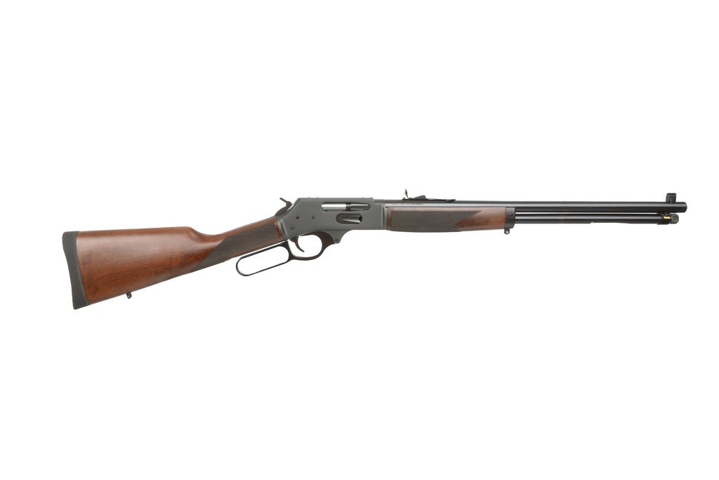 HENRY H009G-360BH SIDE GATE  FULL SIZE 360 BUCKHAMMER 5+1 20" BLUED STAINLESS STEEL BARREL, BLUED DRILLED & TAPPED STAINLESS STEEL RECEIVER, FIXED AMERICAN WALNUT STOCK, RIGHT HAND