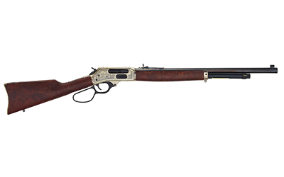HENRY H010BGWL WILDLIFE  45-70 GOV 4+1 22" BLUED OCTAGON, POLISHED BRASS ENGRAVED REC, AMERICAN WALNUT FURNITURE, LARGE LOOP LEVER, ADJ. BRASS BEAD SIGHT