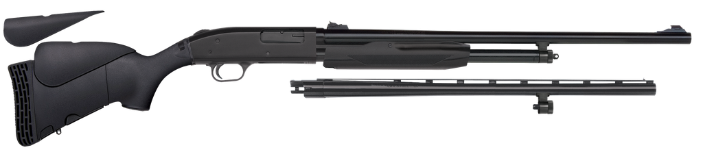 MOSSBERG 54330 500 BANTAM COMBO YOUTH COMBO 20 GAUGE 5+1 22" BLUED 22" VENT RIB/24" FULLY-RIFLED BARRELS, BLUED STEEL RECEIVER, FIXED WOOD STOCK, RIGHT HAND, ACCU-SET FULL RIFLED BORE CHOKE