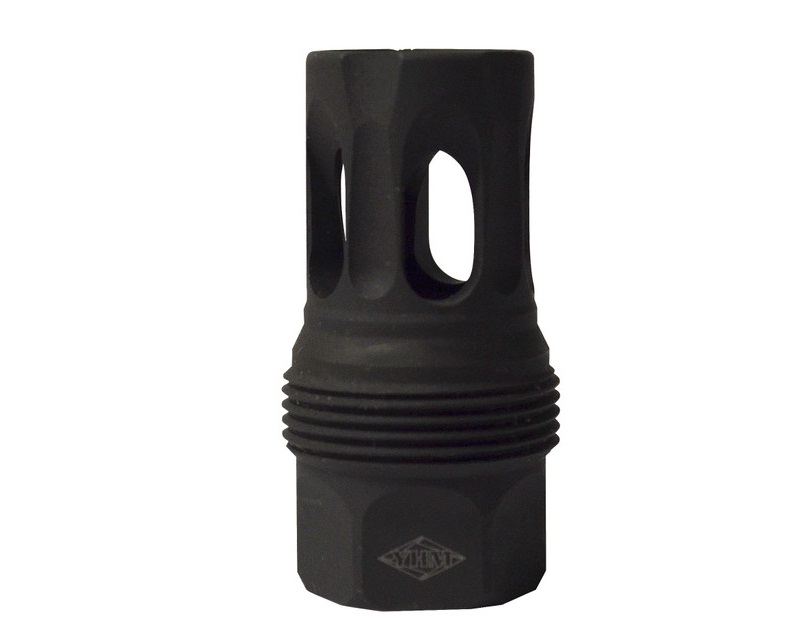 YANKEE HILL 444524B SRX Q.D. FLASH HIDER SHORT BLACK PHOSPHATE STEEL WITH 11/16"-24 TPI FOR SRX ADAPTERS