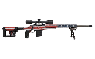 HOWA HCRA73107USKMDT M1500 APC CHASSIS 308 WIN 10+1 (3 MAGS) 24" HB, AMERICAN FLAG CERAKOTE, LUTH-AR MBA-4 STOCK WITH ALUMINUM CHASSIS, 4-16X50 SCOPE, BIPOD & 2 GRIPS