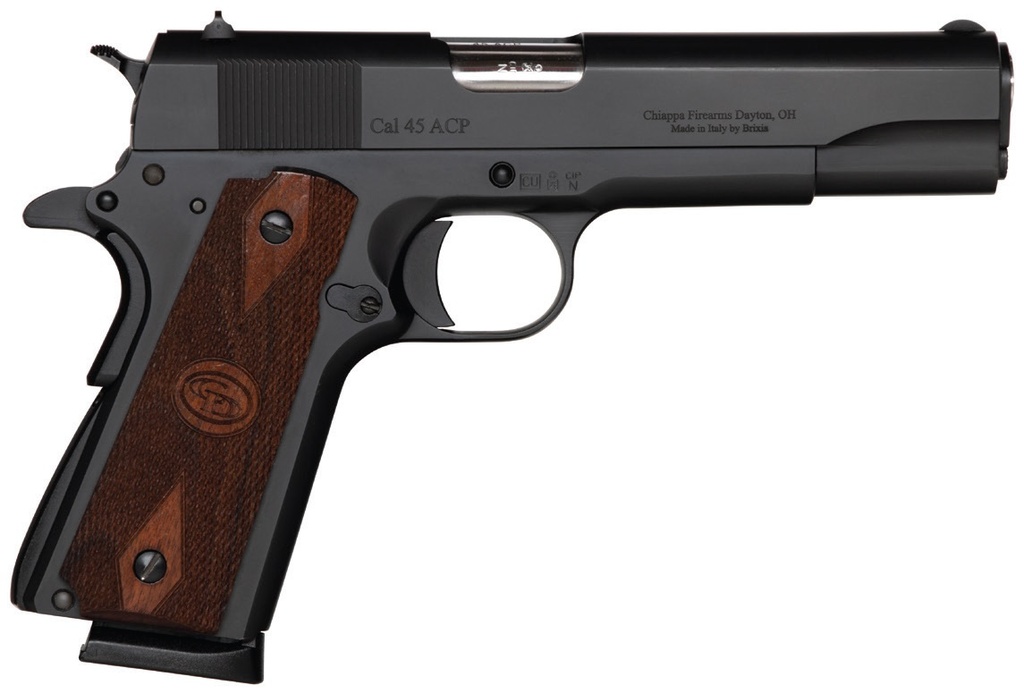 CHARLES DALY 440169 1911 FIELD FULL SIZE 9MM LUGER 10+1 5" STAINLESS STEEL BARREL, BLACK STEEL SERRATED SLIDE & FRAME W/BEAVERTAIL, WALNUT DIAMOND CHECKERED GRIP, RIGHT HAND