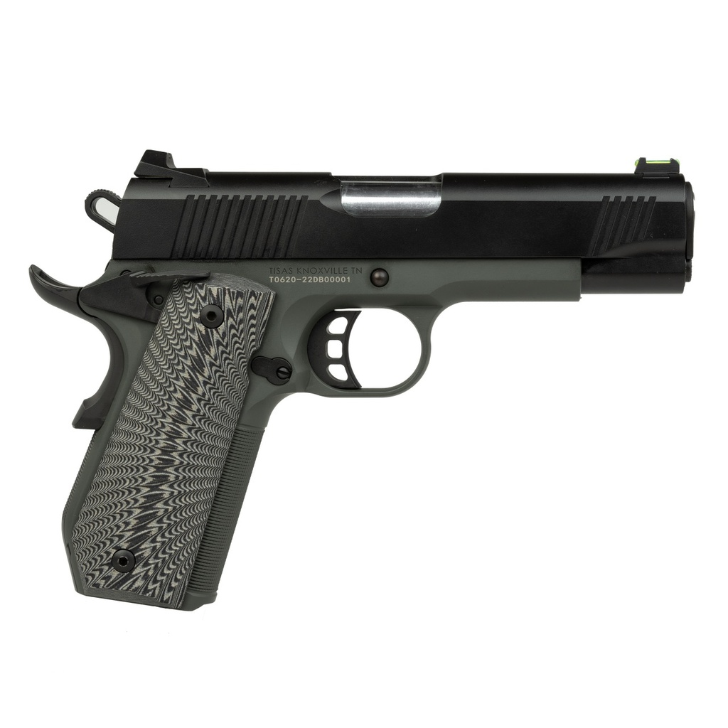 TISAS 10100802 1911 YUKON FULL SIZE 10MM AUTO 10+1 4.25" STAINLESS STEEL BARREL, BLACK CERAKOTE SERRATED SLIDE, DARK GRAY CERAKOTE STEEL FRAME W/LPI CHECKERING & BEAVERTAIL, BLACK SUNBURST G10 GRIPS