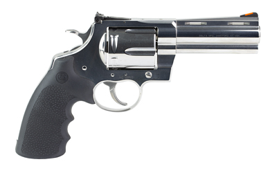COLT MFG ANACONDASP4RTS ANACONDA  44 MAG 6 SHOT 4.25" STAINLESS BARREL, CYLINDER & FRAME, BLACK HOGUE RUBBER W/FINGER GROOVES GRIP