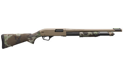 WINCHESTER REPEATING ARMS  SXP DEFENDER 20 GAUGE 3" 5+1 (2.75") 18" BARREL, FDE DRILLED & TAPPED REC, WOODLAND CAMO TEXTURED STOCK, TACTICAL  RIBBED FOREARM, INFLEX RECOIL PAD