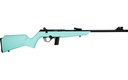 ROSSI  RB22  COMPACT 22 LR 10+1, 16" MATTE BLACK BUTTON RIFLED FREE FLOATING STEEL BARREL, MATTE BLACK STAINLESS STEEL RECEIVER, CYAN MONTE CARLO STOCK, RIGHT HAND