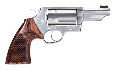 TAURUS 2441EX039 JUDGE EXECUTIVE GRADE MEDIUM FRAME 45 COLT (LC) 410 GAUGE 5RD 3" HAND POLISHED SATIN STAINLESS STEEL BARREL, HAND POLISHED SATIN STAINLESS STEEL CYLINDER & FRAME, WOOD GRIP