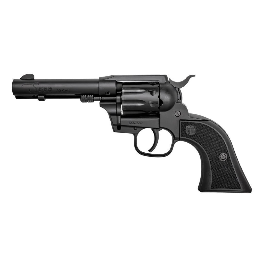DIAMONDBACK DB051CA001 SIDEKICK  22 LR 9 SHOT, 4.50" BLACK CERAKOTE STEEL BARREL, BLACK CERAKOTE ZINC ALLOY FRAME, BLACK CERAKOTE CYLINDER, BLACK CHECKERED NYLON GRIP, HAMMER SAFETY, EXPOSED HAMMER