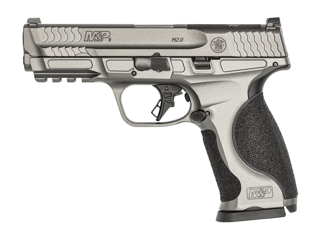 SMITH & WESSON 13194 M&P M2.0 OPTIC READY 9MM LUGER 17+1 (3) 4.25", TUNGSTEN GRAY, ALUMINUM FRAME WITH PICATINNY RAIL, OPTIC CUT SLIDE, INTERCHANGEABLE BACKSTRAP GRIP, AMBI CONTROLS