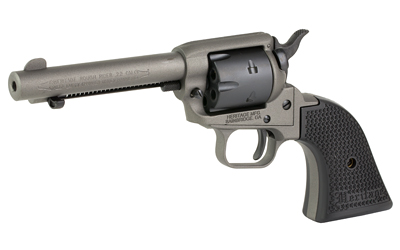 HERITAGE MFG RR22C4 ROUGH RIDER  22 LR 6 SHOT 4.75" TUNGSTEN GRAY CERAKOTE STEEL BARREL & FRAME, BLACK SATIN CYLINDER & TEXTURED POLYMER GRIPS