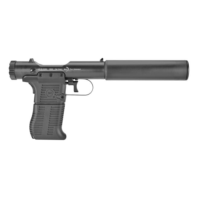 B&T FIREARMS 410111 STATION SIX  9MM LUGER 9+1 3.50" BARREL/5.10" SUPPRESSOR, BLACK HARD COAT ANODIZED, BLACK PRE-SCORED GRIPS