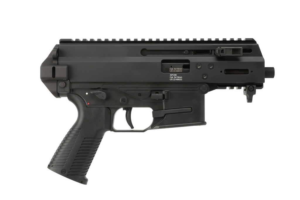 B&T FIREARMS 36045 APC 9K PRO 9MM LUGER 30+1 4.30" BLACK THREADED BARREL, BLACK ALUMINUM/POLYMER FRAME, PICATINNY RAIL, BLACK POLYMER GRIP, M-LOK SLOTS, AMBIDEXTROUS