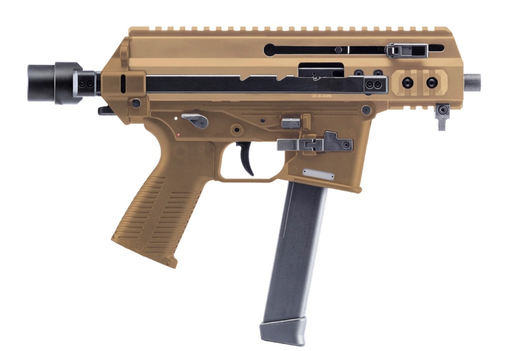 B&T FIREARMS 36176502GCT APC9K  9MM LUGER 33+1 4.30" BLACK STEEL BARREL, COYOTE TAN PICATINNY RAIL RECEIVER, BRACE ADAPTER, COYOTE POLYMER GRIPS, AMBIDEXTROUS