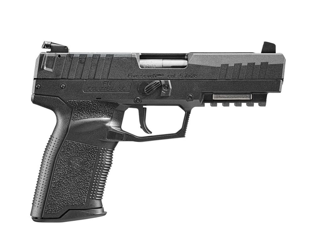 FN 66101276 FIVE-SEVEN MRD 5.7X28MM 10+1 4.80" BLACK STEEL BARREL, BLACK OPTIC READY/SERRATED STEEL SLIDE & POLYMER FRAME W/PICATINNY RAIL, BLACK TEXTURED POLYMER GRIP, AMBIDEXTROUS