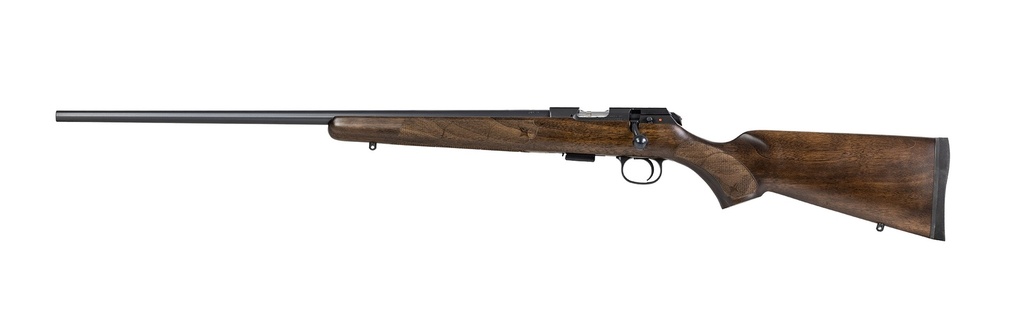CZ-USA 02391 CZ 457 AMERICAN FULL SIZE 22 WMR 5+1 24" BLACK NITRIDE BLACK NITRIDE STEEL RECEIVER TURKISH WALNUT FIXED AMERICAN STYLE STOCK LEFT HAND