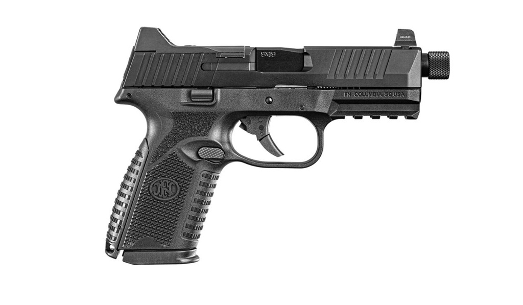 FN 66100838 509MT  MID-SIZE FRAME 9MM LUGER 10+1 4.50" BLACK TARGET CROWN/THREADED STEEL BARREL, MATTE BLACK OPTIC READY/SERRATED STEEL SLIDE, MATTE BLACK POLYMER FRAME W/PICATINNY RAIL, AMBIDEXTROUS