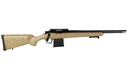 CHRISTENSEN ARMS 8010612200 RIDGELINE SCOUT FULL SIZE 223 REM 4+1, 16" BLACK NITRIDE STEEL THREADED BARREL, BLACK NITRIDE ALUMINUM RECEIVER, TAN W/BLACK WEBBING FIXED SPORTER STOCK