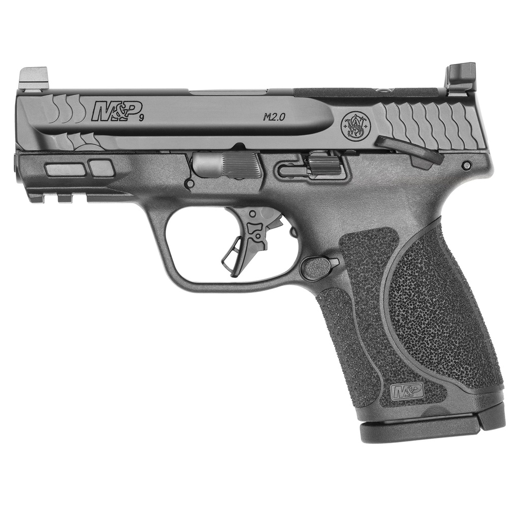 SMITH & WESSON 13570 M&P M2.0  COMPACT 9MM LUGER 15+1, 3.60" BLACK ARMORNITE STAINLESS STEEL BARREL & OPTIC CUT/SERRATED STAINLESS STEEL SLIDE, MATTE BLACK POLYMER FRAME W/PICATINNY RAIL