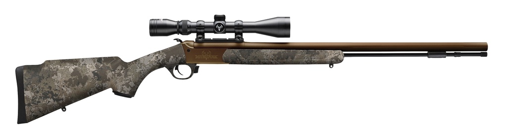 TRADITIONS CR5848804425 NITROFIRE VAPR W/SCOPE 50 CAL 209 PRIMER 26" BURNT BRONZE CERAKOTE FLUTED & TAPERED BARREL, DRILLED & TAPPED RECEIVER, VEIL WIDELAND FIXED SYNTHETIC STOCK, 3-9X40MM DUPLEX