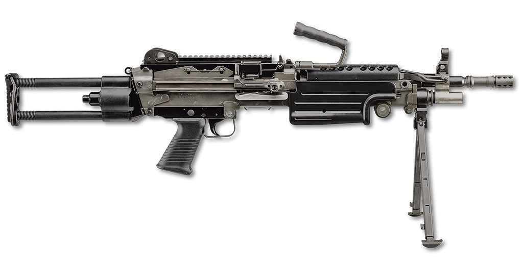 FN 46100171 M249S PARA 5.56X45MM NATO  16.10" BARREL 30+1 MAG OR 200RD BELT CAPACITY, BLACK  ROTATING & TELESCOPING STOCK, HYDRAULIC RECOIL BUFFER, NON-SLIP BUTTPLATE, OPTICS READY
