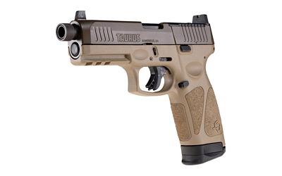 TAURUS 1G3P941TAC G3  9MM LUGER 17+1 4.50" THREADED BARREL, FDE POLYMER FRAME WITH PICATINNY ACC. RAIL, T.O.R.O OPTIC CUT PATRIOT BROWN CERAKOTE STEEL SLIDE, RE-STRIKE CAPABILITY, NO MANUAL SAFETY