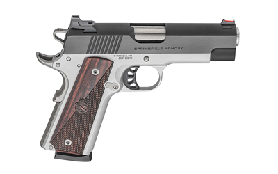 SPRINGFIELD ARMORY PX9124L 1911 RONIN EMP 9MM LUGER 10+1, 4" STAINLESS MATCH GRADE BULL STEEL BARREL, BLUED SERRATED CARBON STEEL SLIDE, SATIN CERAKOTE ALUMINUM FRAME W/BEAVERTAIL, TEXTURED WOOD GRIP